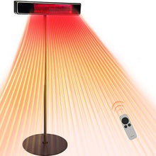 EAST OAK Patio Heater, 1500W Standing Indoor Outdoor Heaters for Patio with Nanocrystal Glass-ceramic, 3 Heat Settings & 24h Timer, Fast Heat Waterproof & Dustproof, Tip-over & Overheat Protection