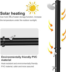 MKLFBY Solar-Heated Outdoor Shower Portable Poolside Shower Outside Shower Station Fixture, Great for Garden Camping Pool Area Beach House 10 Gal