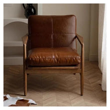 OUTIFUOSSR Luxury Nordic Retro Single Sofa Chair - Modern Solid Wood Frame Sponge Cushion(Style2)