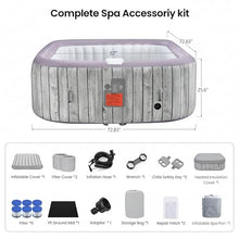 SEGMART 4-6 Person Inflatable Hot Tub, Portable Outdoor Spa with 130 Air Jets, Circulation Heating & Filter System, PVC Blow Up Tub for Backyard & Patio (Square)