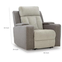 Lesly Power Recliner Chair with 3 Heat Massage Modes, Two-Tone Polyester