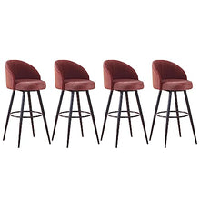 IPSU 360° Swivel Outdoor Bar Stools Set of 4 Velvet Modern Counter Chairs A