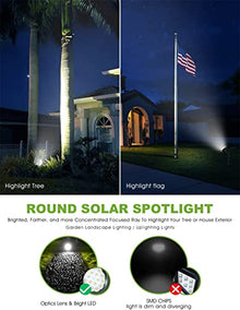 Solar Spot Lights Outdoor,2.5W Solar Panel and Bright 2 in 1 Waterproof Solar Powered Landscape Spotlights Wall Light for Garden Patio Yard Flag Pole Pool,Warm Light,6 pcs (Warm Light 8 pcs)