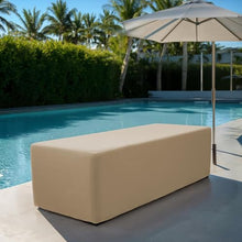 FDP 24" x 60" Rectangle Oversized Outdoor Ottoman Featuring Sunbrella Fabric - Weather-Resistant, Fade-Resistant, Assembled Patio Furniture for Backyard, Poolside Seating, 18" H - Spectrum Sand