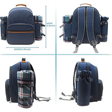 WJJDLLNP 4 Persons Picnic Backpack With Refrigerated Compartment Detachable Bottle Portable Camping Tableware Bag