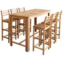 GFMGUEMV Solid Acacia Wood Bar Table Set 7 Pieces