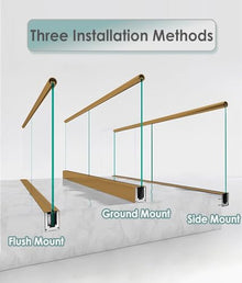 1pc Durable Glass Pool Fence Spigot Balustrade Railing Post Clamp - Easy Install Aluminum Clamp for 10-17mm Glass Panels(Gold,L 5M/197 Inch)