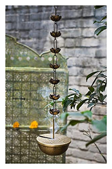 LZPHGB Rain Chain, Rain Chains for Downspouts Chain for Gutters Villa Homestay Roof Red Copper Water for Heavy Diversion Plate for Exterior Gutters,K