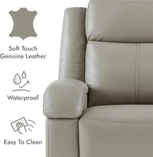 KTYUERGHK Power Lift Recliner Chair with Power Headrest, Wall Hugger Leather Electric Reclining Sofa for Living Room with USB Charging Ports, Grey Heavy Duty Recliner for Adults
