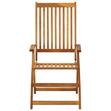 WEHUOSIF Set of 8 Anthracite Solid Acacia Wood Outdoor Dining Chairs with Adjustable Armrests, Foldable Patio Seating with Cushions