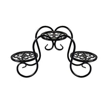 SIDUFHAOPKLL Wrought Iron Mini Plant Stand Desktop Flower Pot Holder Home Garden Indoor Display Shelf - Black