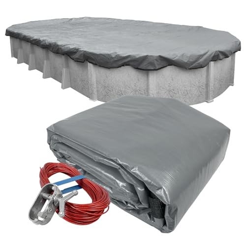 Robelle 21 x 41 ft Industrial Ultra Oval Pool Cover for Above Ground Pools