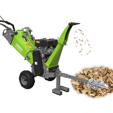 Wallemac 420cc 15HP 6-Inch Wood Chipper Shredder Mulcher E-Start Gas Powered B&S Engine EPA Certified with Towbar/Emergency Stop Button (B&S Engine, Electric Start)