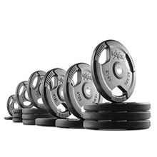 XMark Combo Offer 365 lb Set of Premium Quality Rubber Coated TRI-GRIP Olympic Weight Plates XM-3377 with 7 ft Deadlift VOODOO Commercial Olympic Bar 15) BAR and 365 lb Set