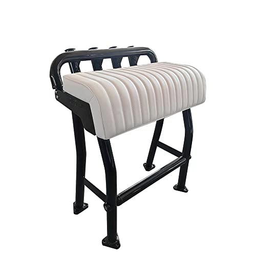 Krypt Towers 29" Leaning Post Bench Seat with 4 Rod Holders Heavy Duty Black Coated Aluminum Black