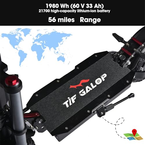 Tumotcy 5600W Electric Scooter Dual Motor 50mph 56 Mile Range Black