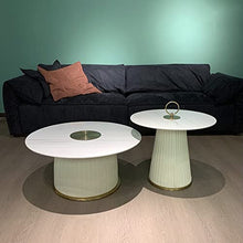 DIEYPOL Coffee Table Coffee Table Living Room Home Round Size Simple Coffee Table Living Room Rock Board Combination Furniture Mesa para Centro De Sala(A)