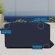 Modway Saybrook Outdoor Patio Upholstered Sectional Sofa Ottoman in Navy