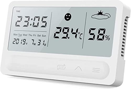 JDXQBLD Weather Stations Wireless Indoor Outdoor Thermometer Temperature and Humidity Monitor Wireless Weather Station Clock Temperature Thermometer with LCD Display