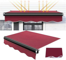 Manual Retractable Awning Door Window Awning Shelter Outdoor Canopy Home Deck Canopy with Manual Crank Handle（Frame Included ）