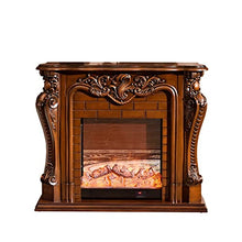 EQUALIZE Fireplace Electric Insert Firebox Living Room Decorating Warming Fireplace Wooden Mantel LED Optical Artificial Emulational Flame 3D Fireplaces (Color : Brown, Size : Without Heater)