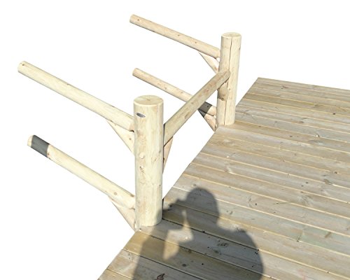 Log Kayak Rack Dock Mounted 2 Place Kayak and SUP Rack Canyon Brown