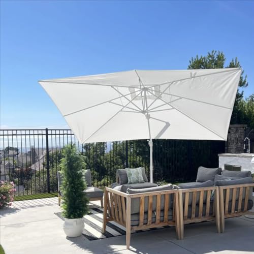 120'' x 156'' Square Economical Large White Umbrella With 360° Rotation