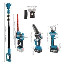Cordless Pole Chainsaw Hedge Trimmer Pruning Shears 4000mAh Battery