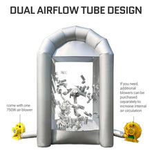 OZIS 8.2x5.2x5.2Ft Inflatable Money Machine Booth with Blower Inflatable Cash Cube Booth for Business Party(Silver)