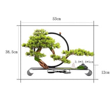 YXIANG56Q Fake Plants Artificial Bonsai Tree Plants Decoration Chinese Style Fake Plants Living Room Porch Soft Decoration Bonsai Tree