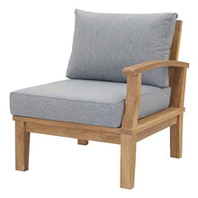 Modern Contemporary Outdoor Patio Sofa, Chair and Coffee Table Set, Wood, Grey Gray Natural
