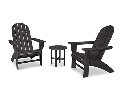 POLYWOOD Vineyard 3-Piece Curveback Adirondack Chair Set