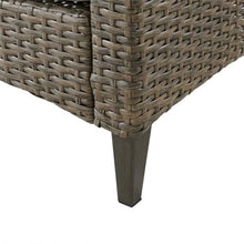 Home Square 2 Piece Outdoor Wicker High Back Loveseat Set Beige