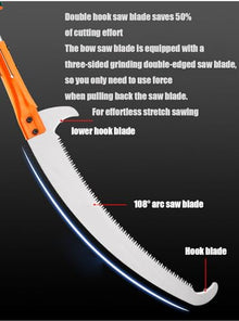 Etsuosy High-Altitude Branch Sawing Shears, Telescopic Shears, Garden Hand Saws, High Branch Saws, Double Hook Pruning Fruit Tree Pruning Saws (5m)