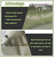 Water Bladder Storage Containers 100 200 500 800 1000 Gallon TPU Fuel Bladder Oil Storage Bag, Large Foldable Spare Oil Container Cans Tank for Boat Rv Off Road Car Generator, Green(Size:1x0.