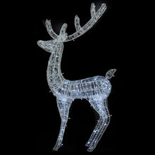 TEKGHUT Acrylic Christmas Reindeers with 250 LED Lights, 70.9 Inch XXL Pre-Lit Outdoor Decorations, 3 Pieces Weather-Proof Glowing Reindeer for Garden with 8 Lighting Effects
