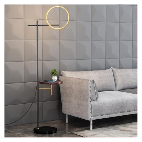 ZHONGCHENGWU Floor Lamp Floor Lamps for Living Room Marble Tray Floor Lamp Vertical Lamp Indoor Decoration Lighting Reading(Black)