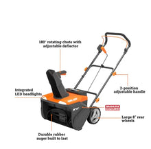 WORX Cordless Snow Blower,40V 20" Snow Thrower, WG461