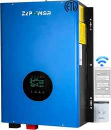 ZLPOWER UL1741 48V Inverter 12KW Solar Hybrid Off Grid 110/220Vac Low Frequency DC 48V AC Input 240V AC Output 120V/240V Split Phase Pure Sine Wave Converter with 2x80A MPPT Charger Controller 12000W