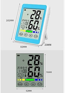 Yuidaaavzz Digital Hygrometer Indoor Thermometer Huty Gauge with Jumbo Touchscreen and Backlight, Temperature Huty Monitor Indoor Thermometer (Color : Green) (Blue)