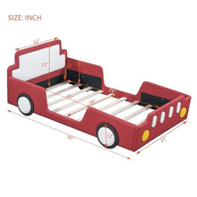 Merax Race Car Twin Bed Frame with Wheels Red