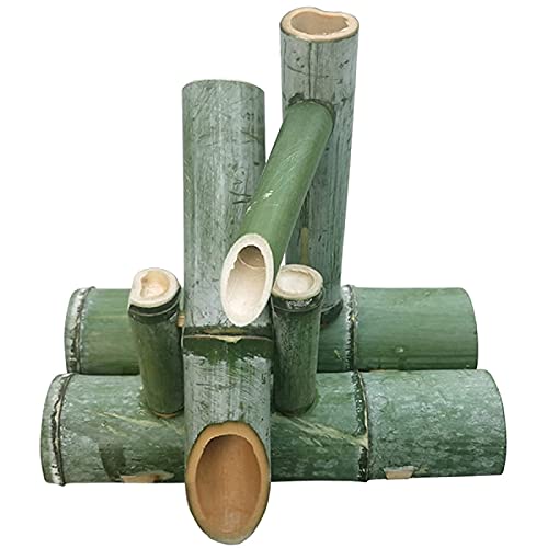 ERoomQ Bamboo Fountain Decor,Bird Bath Fountain,Water Feature Waterfall with Pump,Outdoor Garden Decoration(80cm)