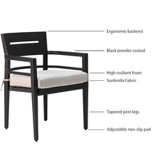 WAQINBR 7-Piece Outdoor Patio Aluminum Furniture Set, 70” Rectangle Dining Table with Umbrella Hole and 2 Swivel Rockers Chairs & 4 Dining Chairs, Modern Dining Set for Backyard, Garden