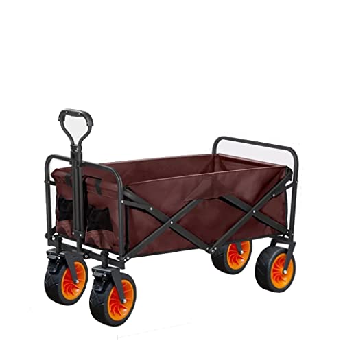 WAFEOGK Outdoor Utility Wagon 8" Wheel Portable Camping Cart Garden Shop Sport Beach Hand Trolley Bearing 120 kg(E)