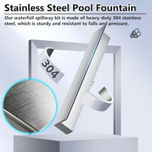 Pond Waterfall Spillway Nozzle, Customizable Pool Waterfall Fountain, Stainless Steel Water Feature Spray