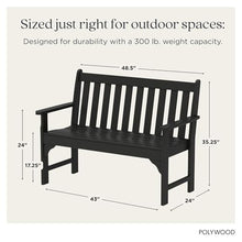POLYWOOD GNB48BL Vineyard 48" Bench, Black