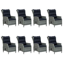 AJSEOYBS Outdoor Patio Set,Outdoor Garden Furniture,9 Piece Patio Dining Set with Cushions Poly Rattan Light Gray,for Deck, Patio, Garden, Poolside, Backyard