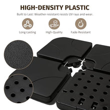 roomfitters Heavy Duty Offset Patio Umbrella Stand, Refillable Cantilever Base 4-Piece HDPE Panel Set with Secure Lock Pins, Black