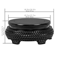 FYorbitH Bonsai Base Black Relief Sculpture Pedestal Display, Flowerpot Vase House Plant Accessories Decor Base Plant Stand(Small)