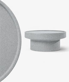 eldimer no.101 GFRC Concrete Coffee Table 39.3” - Handcrafted Round Modern Architectural Table, Weather Resistant, Indoor & Outdoor, 108 lbs Solid Cement Construction for Patio or Living Room